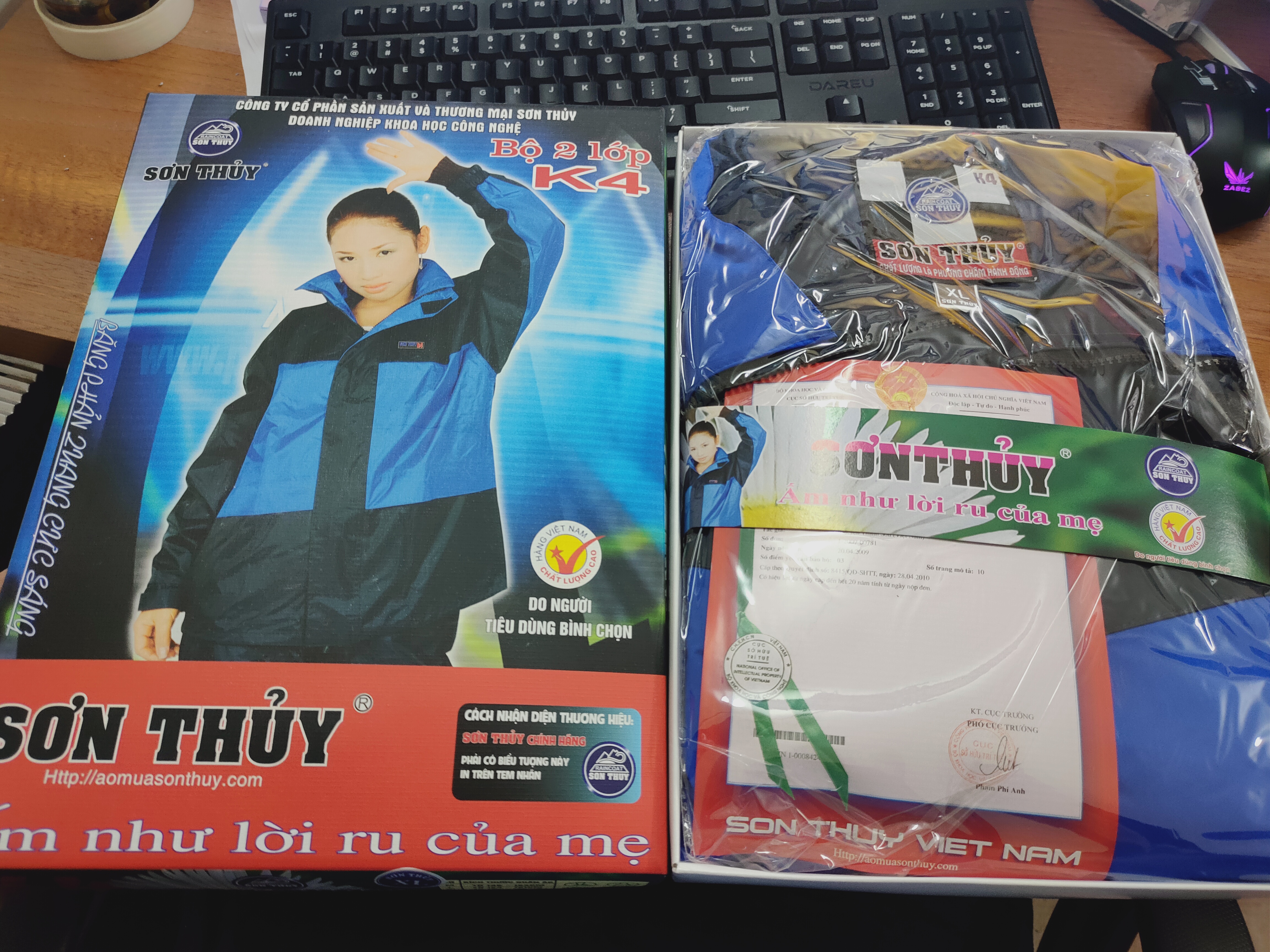 Bộ quần áo đi mưa Sơn Thủy - K4