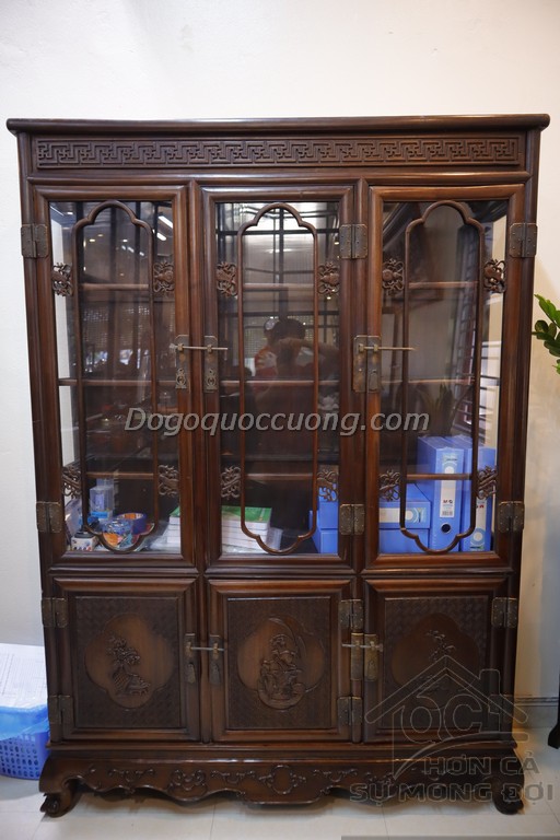 Tủ sách gỗ gụ phòng khách