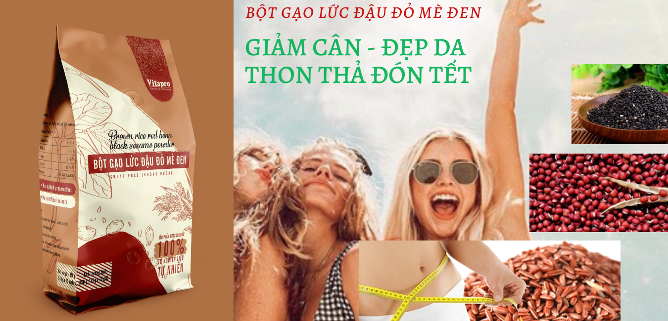 BỘT GẠO LỨC ĐẬU ĐỎ MÈ ĐEN (KHÔNG ĐƯỜNG) 350G