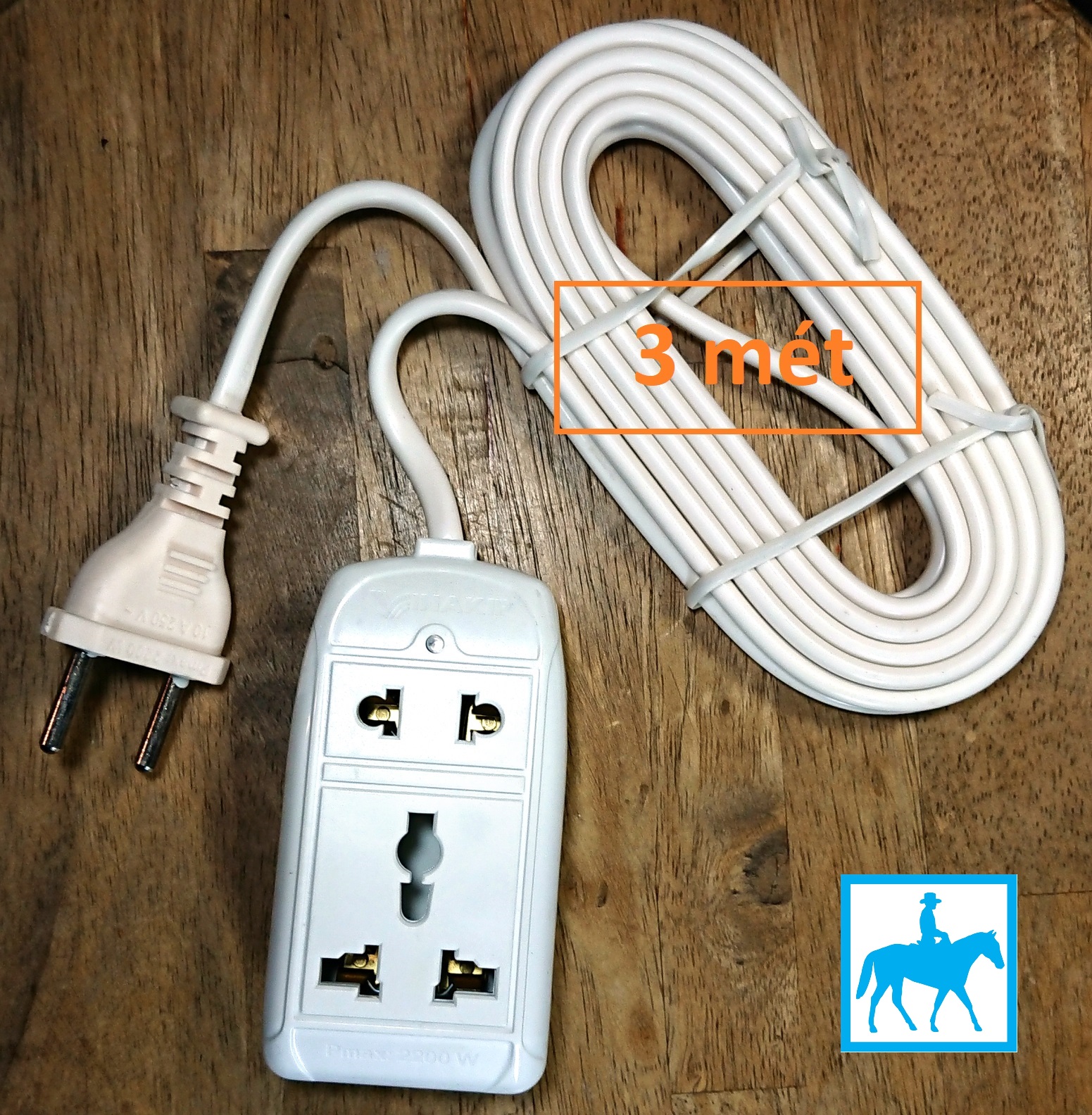 Ổ cắm điện du lịch đa năng 2 lỗ 3 mét 2200W 10A 250V VINAKIP
