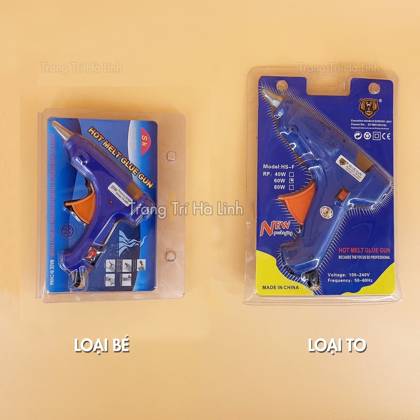 Súng bắn keo nến silicon màu xanh công suất 60w và 20W nhỏ gọn
