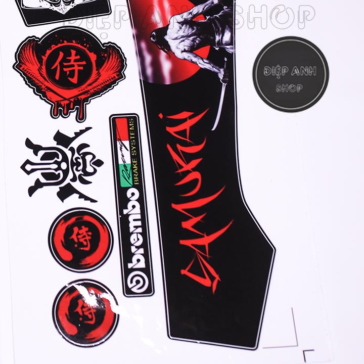 Tem Sirius SAMURAI đen đỏ - Tem Sirius  chế