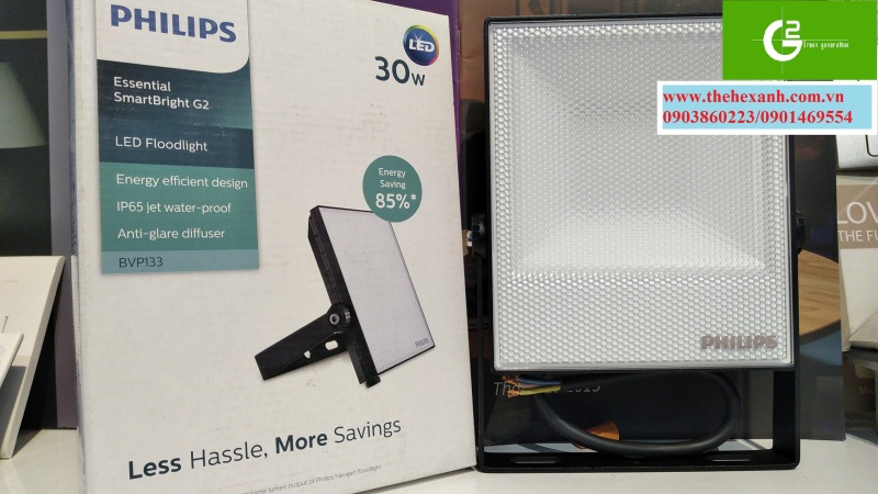 Đèn pha Led chống nước chuẩn IP65 Philips BVP133 30W WB (Sáng Vàng)