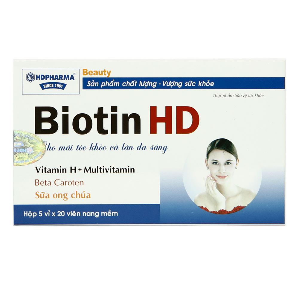Biotin HD viên uống giúp tóc khỏe và làm sáng da hộp 100 viên