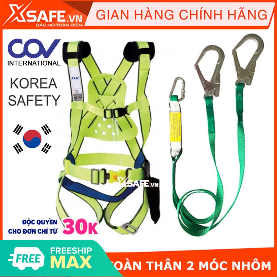 DÂY ĐAI AN TOÀN TOÀN THÂN COV HÀN QUỐC TOÀN THÂN GIẢM SỐC 2 MÓC, dây đai bảo hộ chắc chắn, chịu được trọng lực lớn, chất lượng