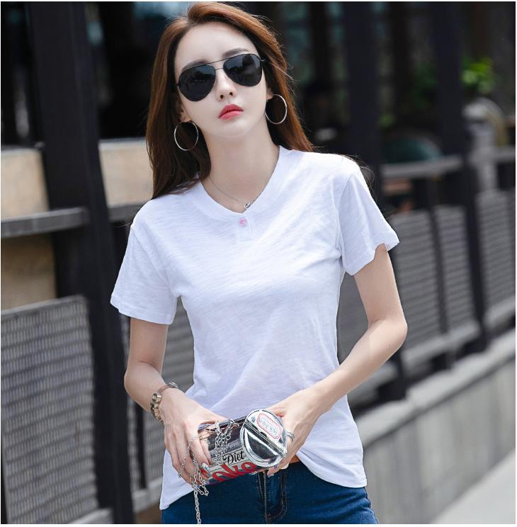 [HCM]Áo cổ trụ 1 nút tay ngắn thời trang Hàn Quốc