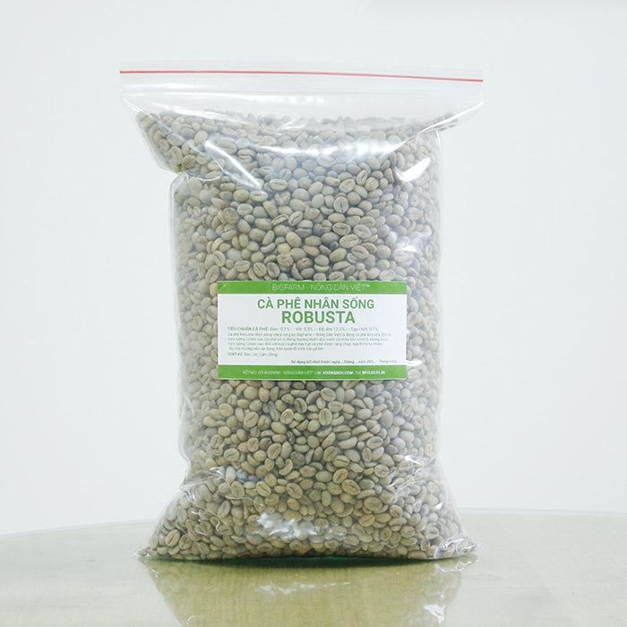 Cà Phê Nhân Sống Robusta  5 Kg chưa rang xay nguyên chất sạch vỏ, đủ độ ẩm