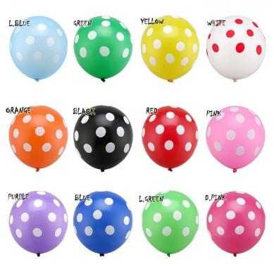 Bong bóng chấm bi 10  (25cm) bịch 10- 25c đủ màu đa dạng