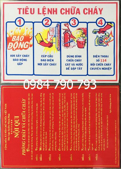[HCM]NỘI QUY TIÊU LỆNH PCCC
