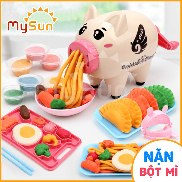 Đất sét nặn kiểu Nhật tự khô bằng BỘT MÌ an toàn cho bé tặng bộ đồ chơi nấu ăn nhà bếp mini MySun