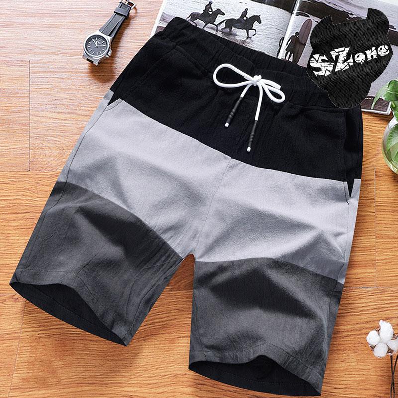 Quần đũi nam phối 3 màu, quần đũi nam hè, quần shorts đũi đổi màu
