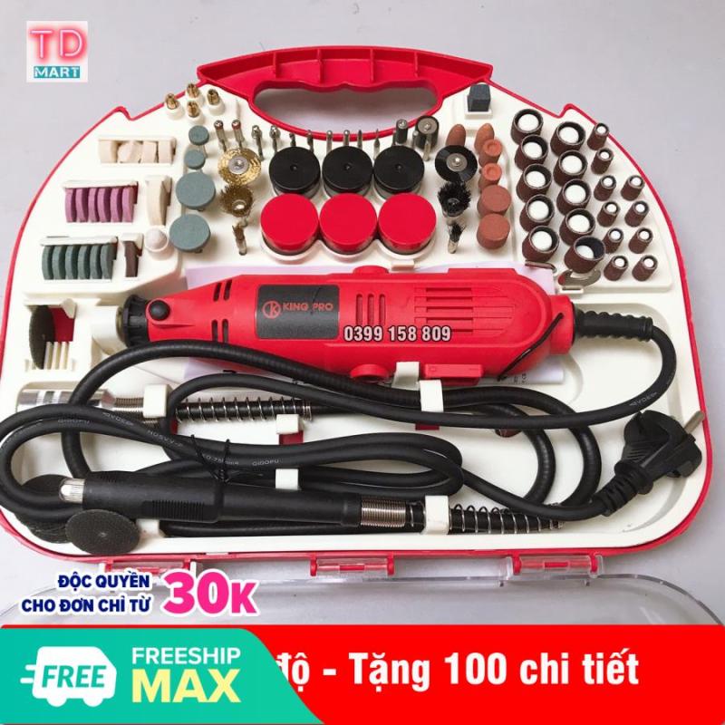 Bộ Máy Khoan Mài cắt Khắc mini Đa Năng Kingpro 200W 100 chi tiết, 6 tốc độ