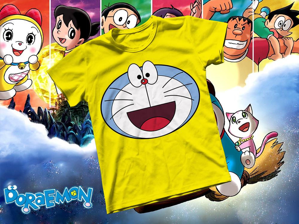 Áo thun Cotton Unisex - Anime - Doraemon - Doraemon gương mặt dễ thương