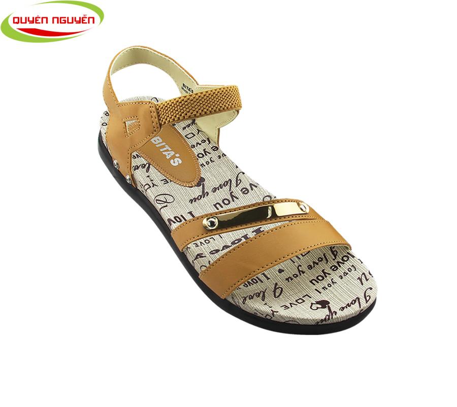 Giày Sandal Bitas đế bằng nữ - SYN120_Vàng