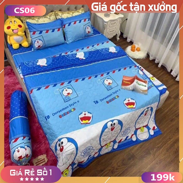 Bộ Chăn Ga poly cotton 5 Món