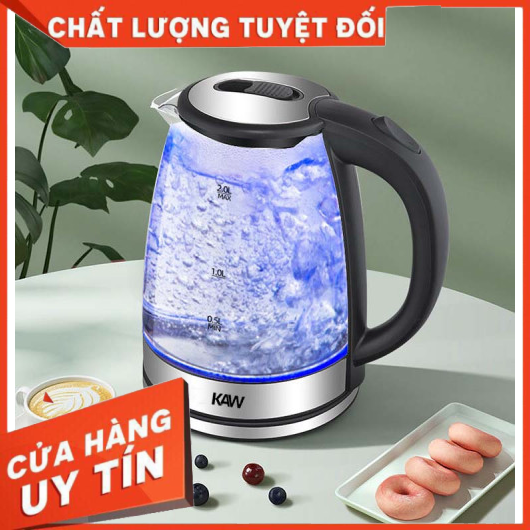 hàng mới về Am dun sieu toc Ấm siêu tốc điện máy chợ lớn Ấm đun nước siêu tốc KAW RK1818 dung tích 2L tiết kiệm điện bình thủy tinh trong suốt có đèn Led tại BlueChic(ĐN)