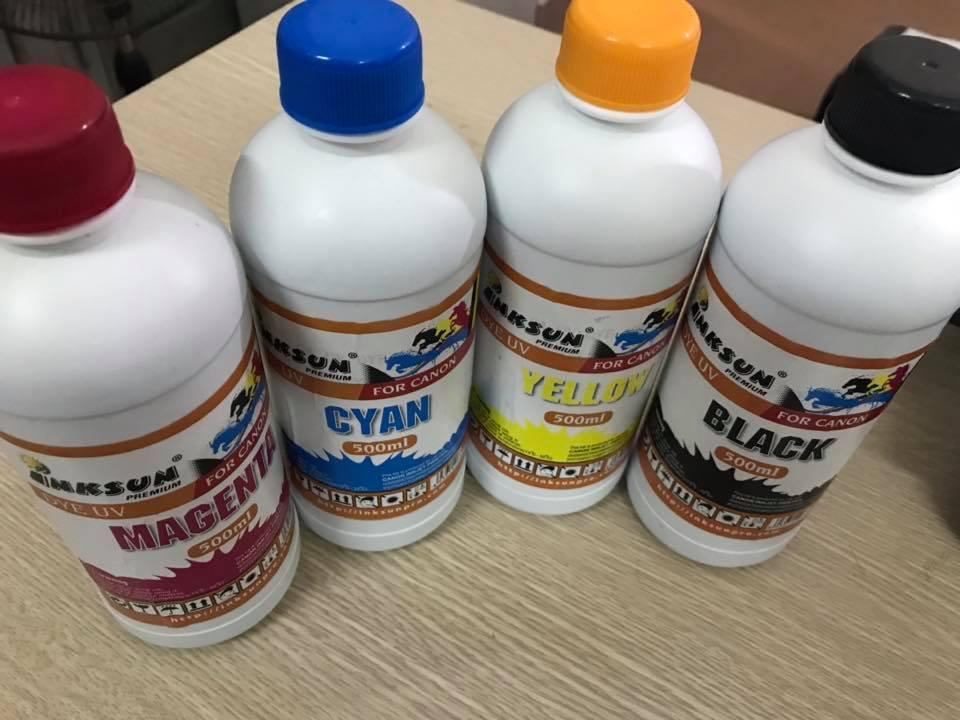 Bộ 4 chai mực dye uv cho ca.non ip 2770/2870/ip 4780/7270/ix 6560/6770/6820/6860 mực hàn quốc
