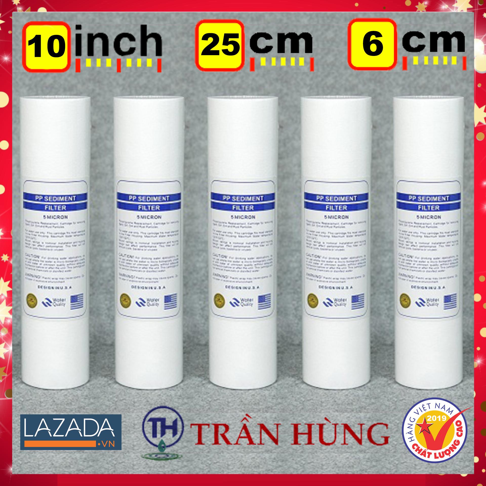 [HCM]Bộ 5 Lõi Lọc Nước Số 1 PP 10 Inch - 5 Micron Cao Cấp