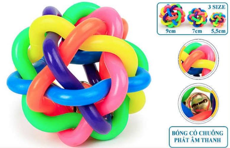 BÓNG ĐỒ CHƠI CHO CHÓ 7 MÀU CÓ CHUÔNG - SIZE 5.5CM