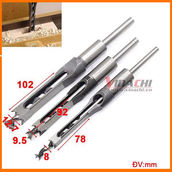 Mũi Đục Bái Long Dài - Mũi Đục Mộng Vuông, Đục Mộng Gỗ Cưc Nhanh