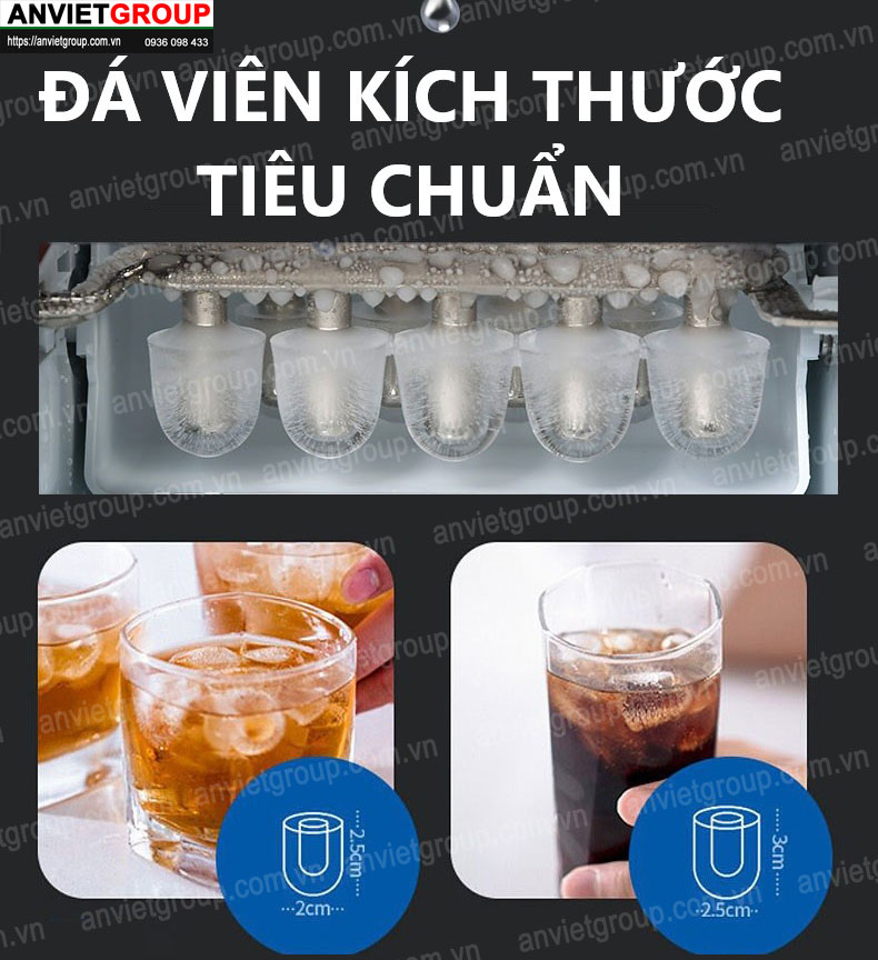 Máy làm đá viên đá bi mini tự động Watoor WZB-16H An Việt