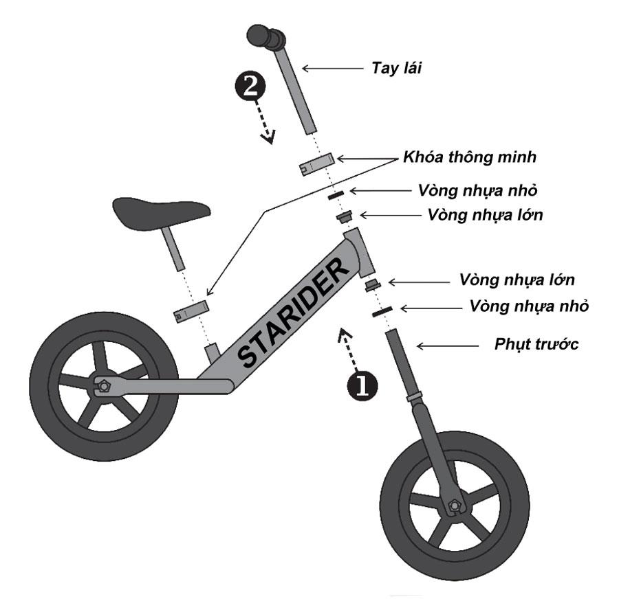 Xe thăng bằng Starider - Phiên bản Sport (Trọng lượng nhẹ tay lái và yên có thể nâng hạ)