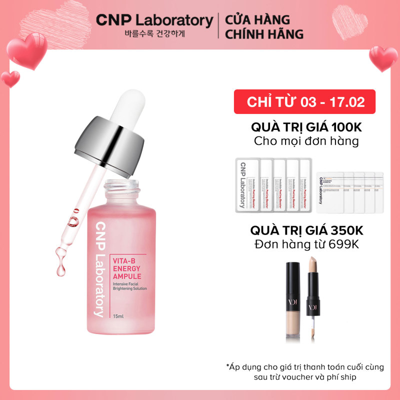 Tinh chất hồng 7 loại Vitamin B phục hồi và làm sáng da CNP Laboratory Vita-B Energy Ampule 15ml