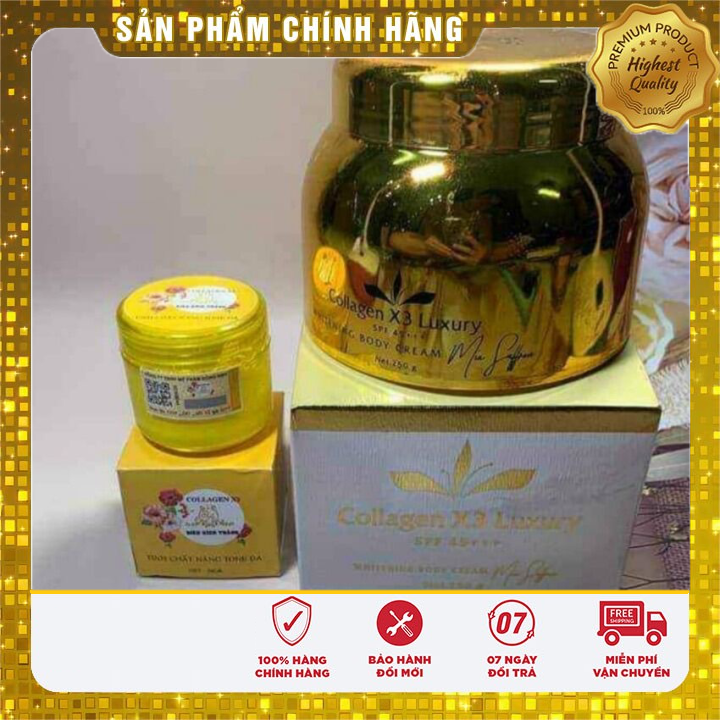 Kem dưỡng trắng da body luxury x3+ siêu kích trắng x3 chính hãng mỹ phẩm đông bh02.
