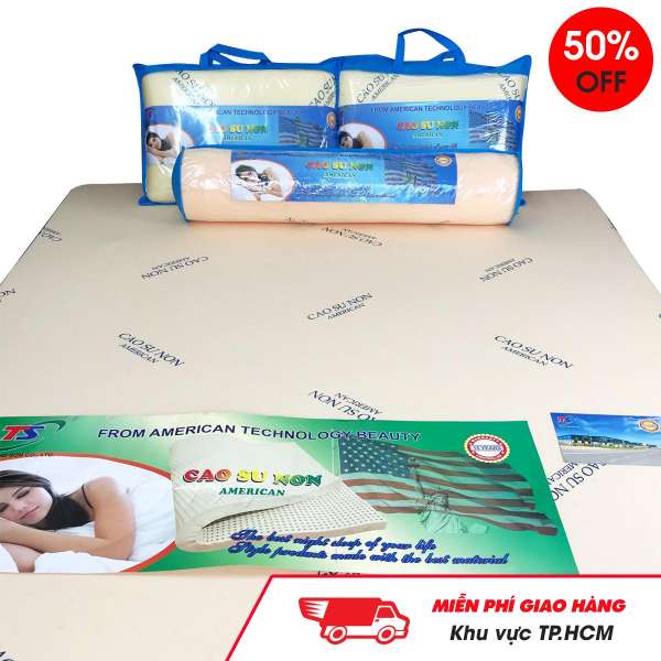 Nệm cao su non American 1m6x2mx10cm + Full Quà tặng