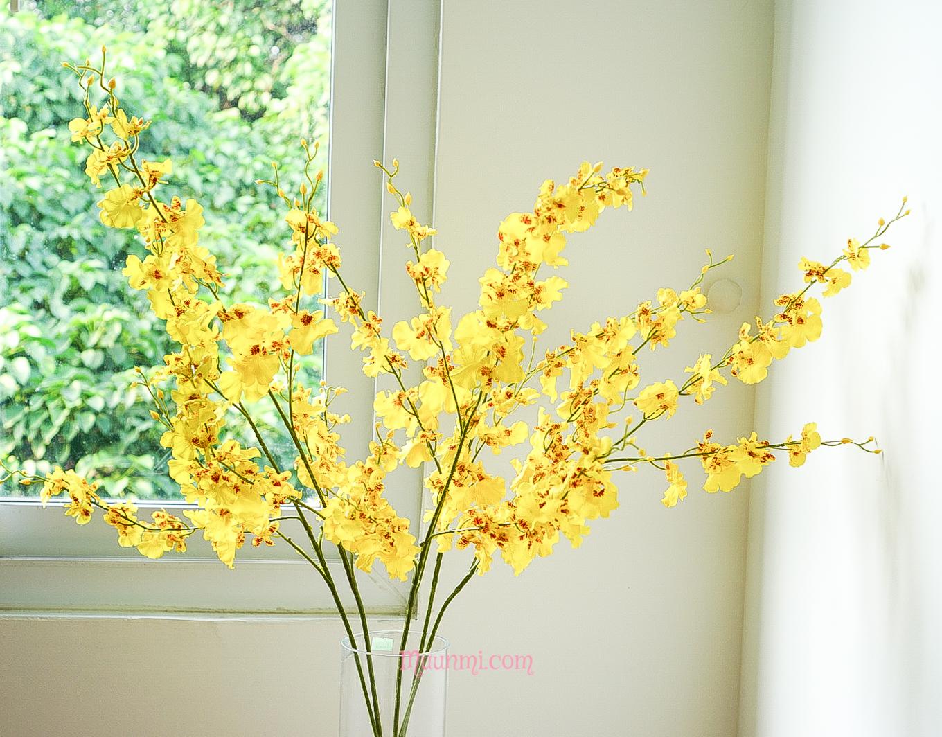 Hoa lụa | Lan vũ nữ  dài cành 95cm rất đẹp và sang