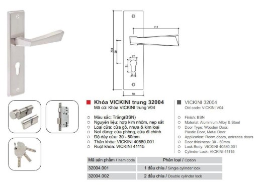 [HCM]Khóa tay gạt VICKINI 32004