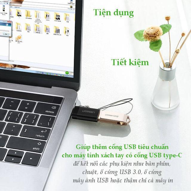 [HCM]Đầu chuyển đổi USB Type-C sang USB 3.0 UGREEN US270 50284