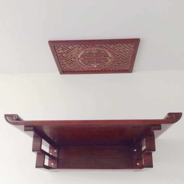Bàn thờ treo tường gỗ sồi kích thước 48x81cm (kèm theo tấm chắn khói) - T293-1