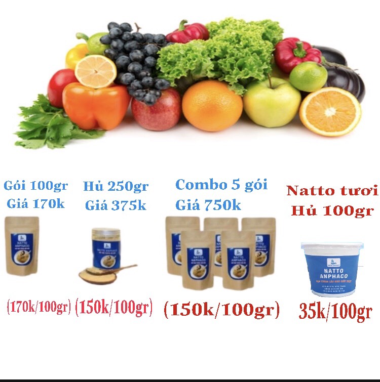 Bột đậu tương lên men, hủ Natto Anphaco 250gr
