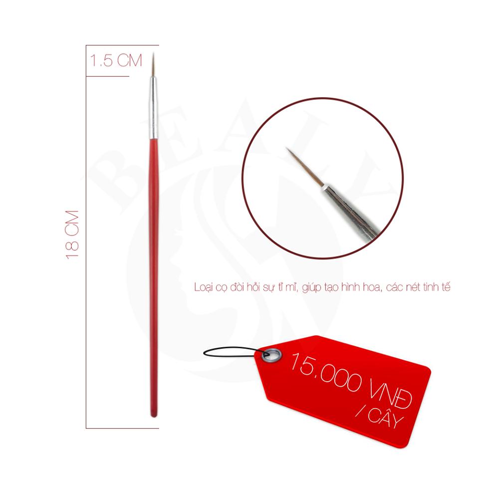 CỌ TÓC VẼ MÓNG CÁN GỖ SƠN ĐỎ
