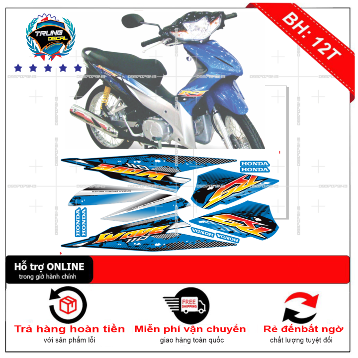 Tem rời xe wave rs 110 xanh đen