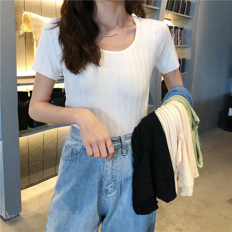 [HCM]ÁO THUN NỮ CỔ TRÒN FORM BODY