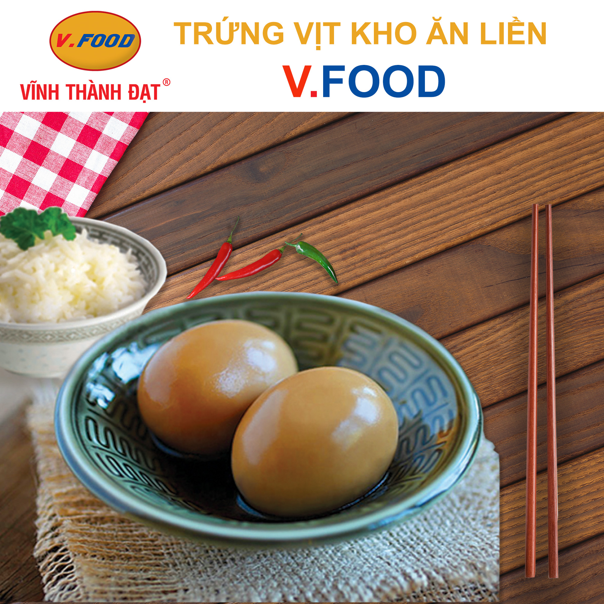 [Giao toàn quốc]TRỨNG VỊT KHO V.FOOD GÓI 2 QUẢ