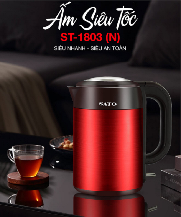 Ấm Siêu Tốc Vỏ Tôn SATO ST-1803 (N)