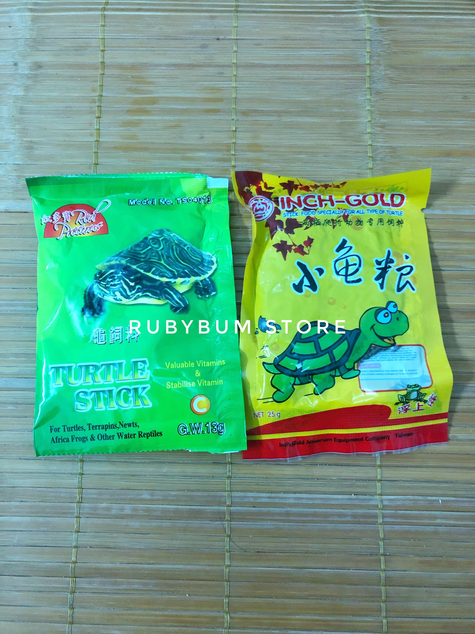 Set 2 gói thức ăn rùa Incher Gold và Turtle Stiker