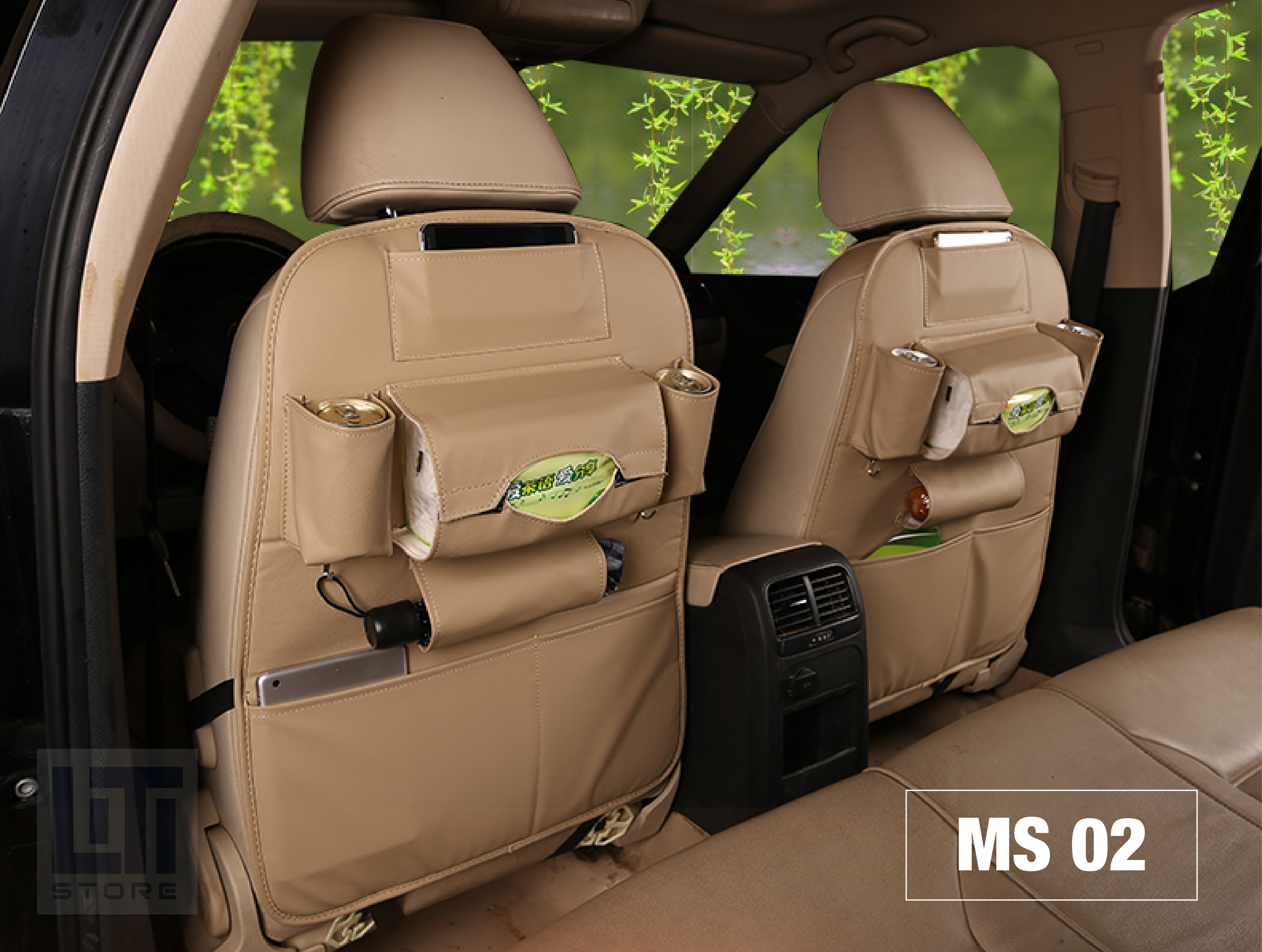 Túi Để Đồ Da PU Treo Sau Lưng Ghế Ô Tô Xe Hơi (màu đen kem nâu đất nâu da bò nâu đỏ)