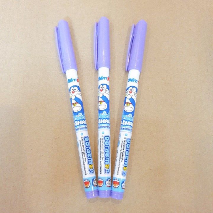 Hộp 10 cây Bút lông kim Doraemon TP-FL08/DO mực Tím
