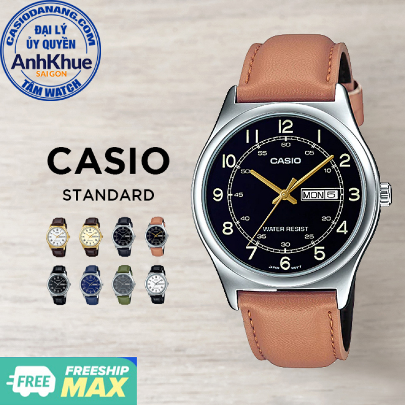 Đồng hồ nam dây da Casio Standard chính hãng Anh Khuê MTP-V006 Series (38mm)