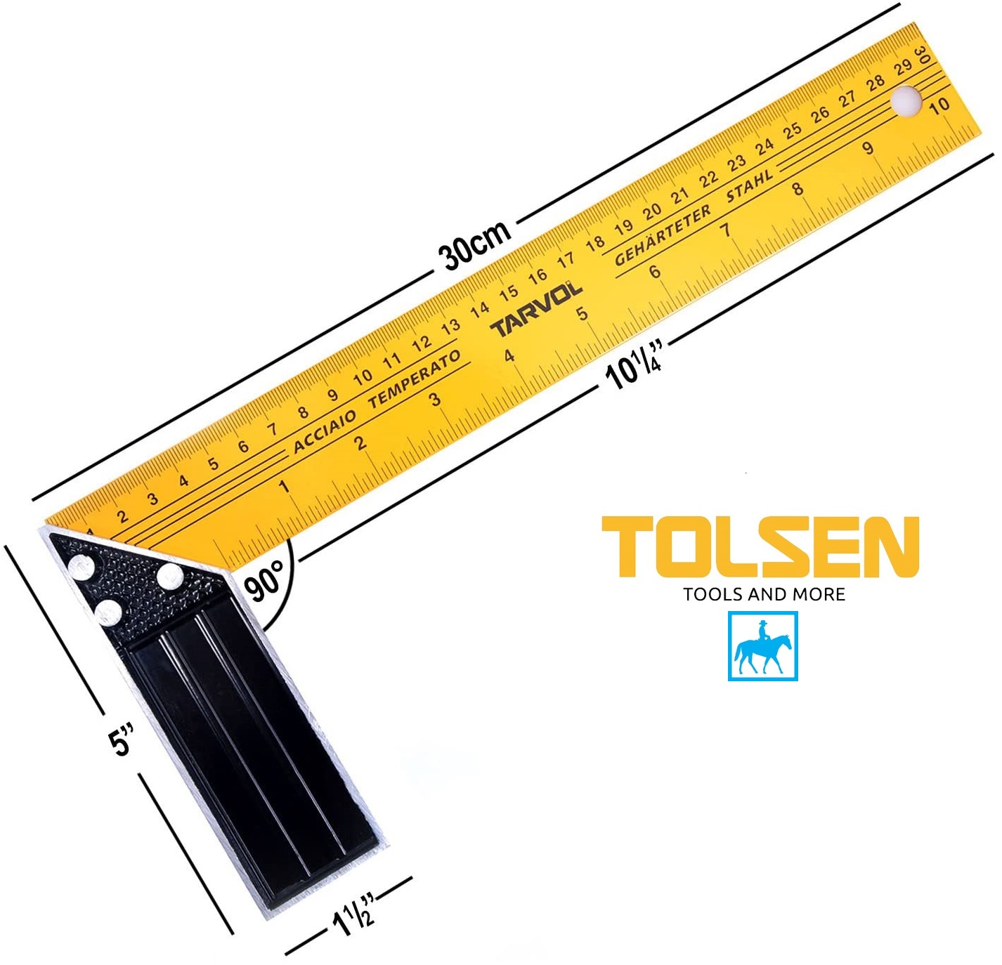 Thước Ke Thước Đo Góc Vuông 300mm 12inch TOLSEN 35081