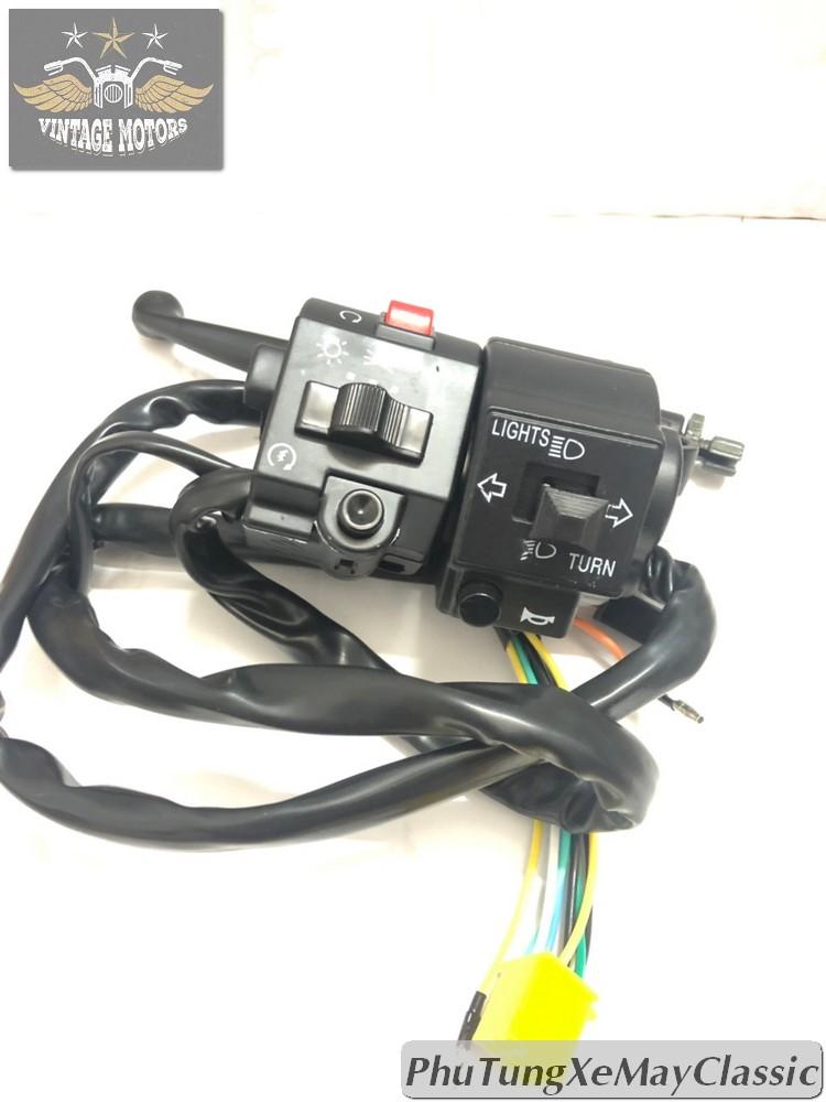 Bộ cùm công tắc liền tay côn SU GN125 Harley Cafe Racer Chopper Bobber CG125 Win Honda Yamaha