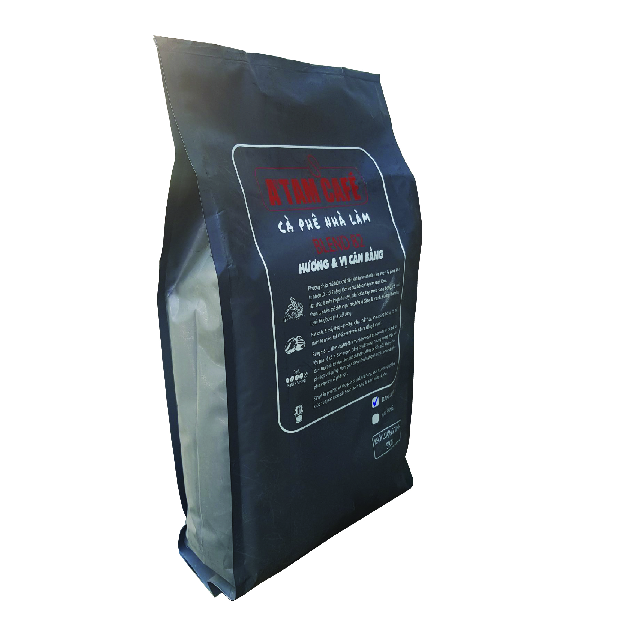 [HCM]Cà phê hạt rang Blend 82 ATAM CAFE 5kg/túi