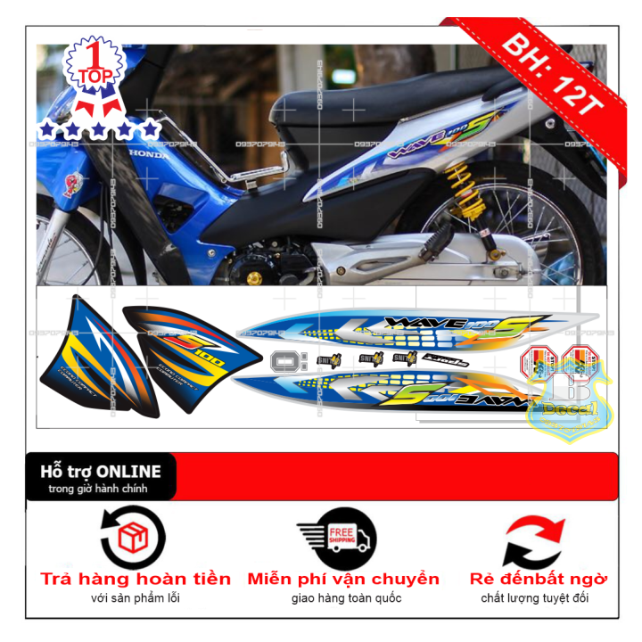 Tem rời wave S 100 bạc xanh