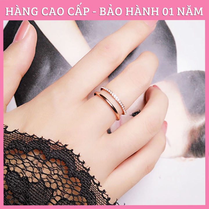 NHẪN TITAN 1 SỌC TRƠN 1 SỌC ĐÍNH ĐÁ TC116