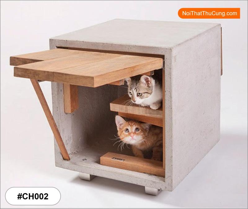 Nhà Gỗ Phong Cách Hiện Đại Cho Mèo CH002