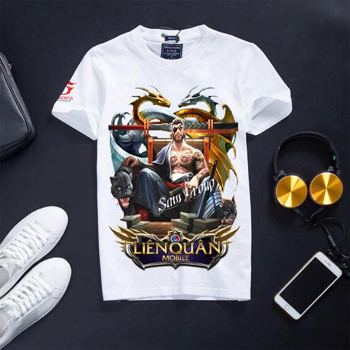 Áo Liên Quân Mobile Cổ Tròn Màu Trắng - Ryoma bang chủ